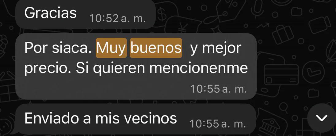 Comentario de cliente